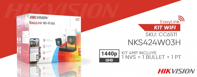 KIT NVS + Camara + PT 4MP WiFi IR30M 